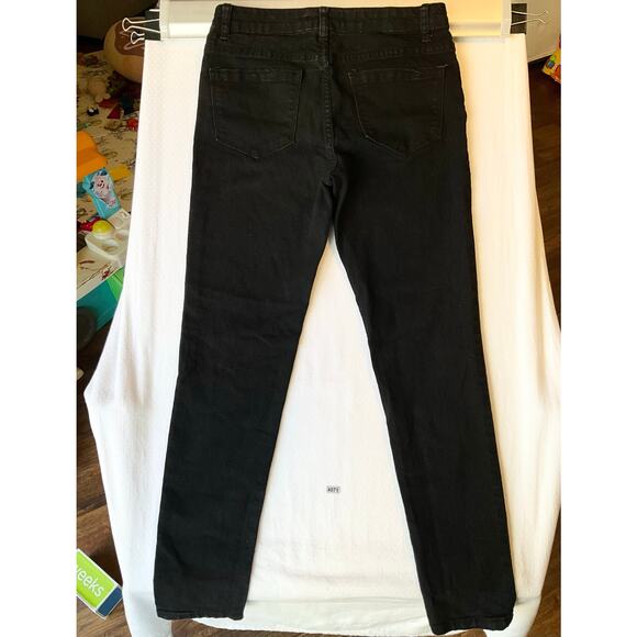 FOREVER 21 Women Skinny Jeans size 27 Black Mid Rise Stretch Boot Cut - Picture 11 of 11